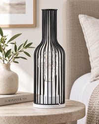 Lampe de chevet en métal noir bouteille