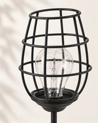 Lampe de chevet en métal noir coupe