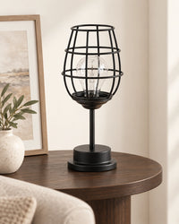 Lampe de chevet en métal noir coupe