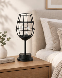 Lampe de chevet en métal noir coupe
