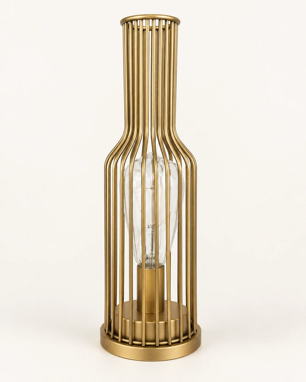 Lampe de chevet en métal doré bouteille