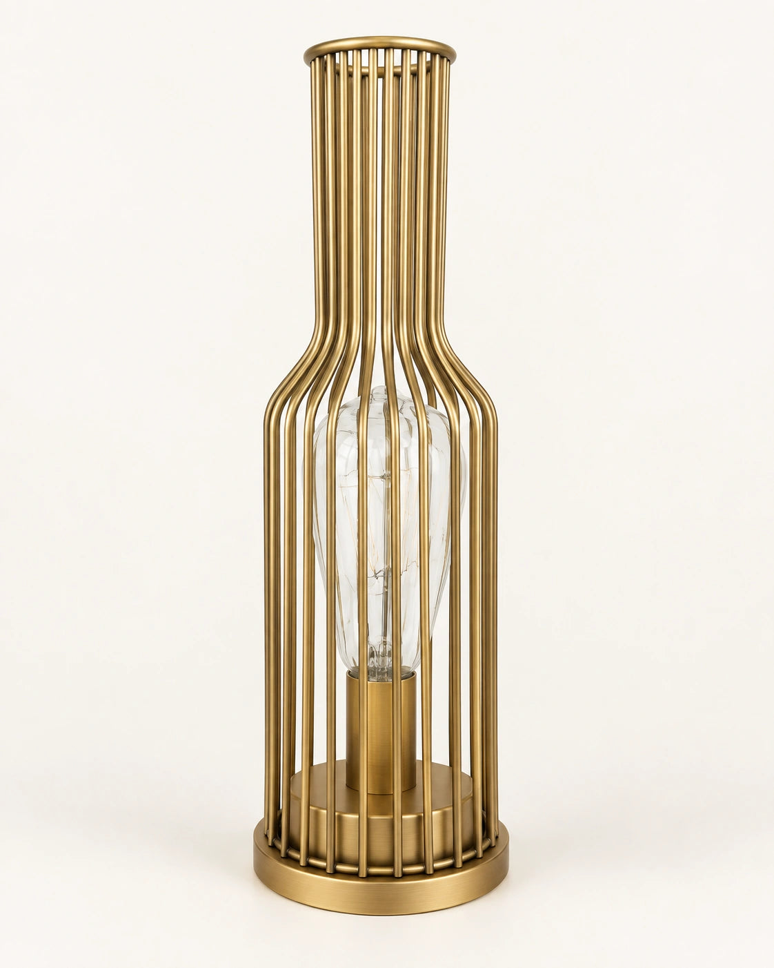 Lampe de chevet en métal doré bouteille