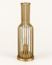Lampe de chevet en métal doré bouteille