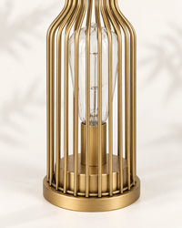 Lampe de chevet en métal doré bouteille