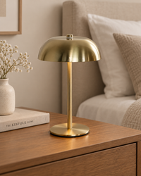 Lampe de chevet dorée en métal