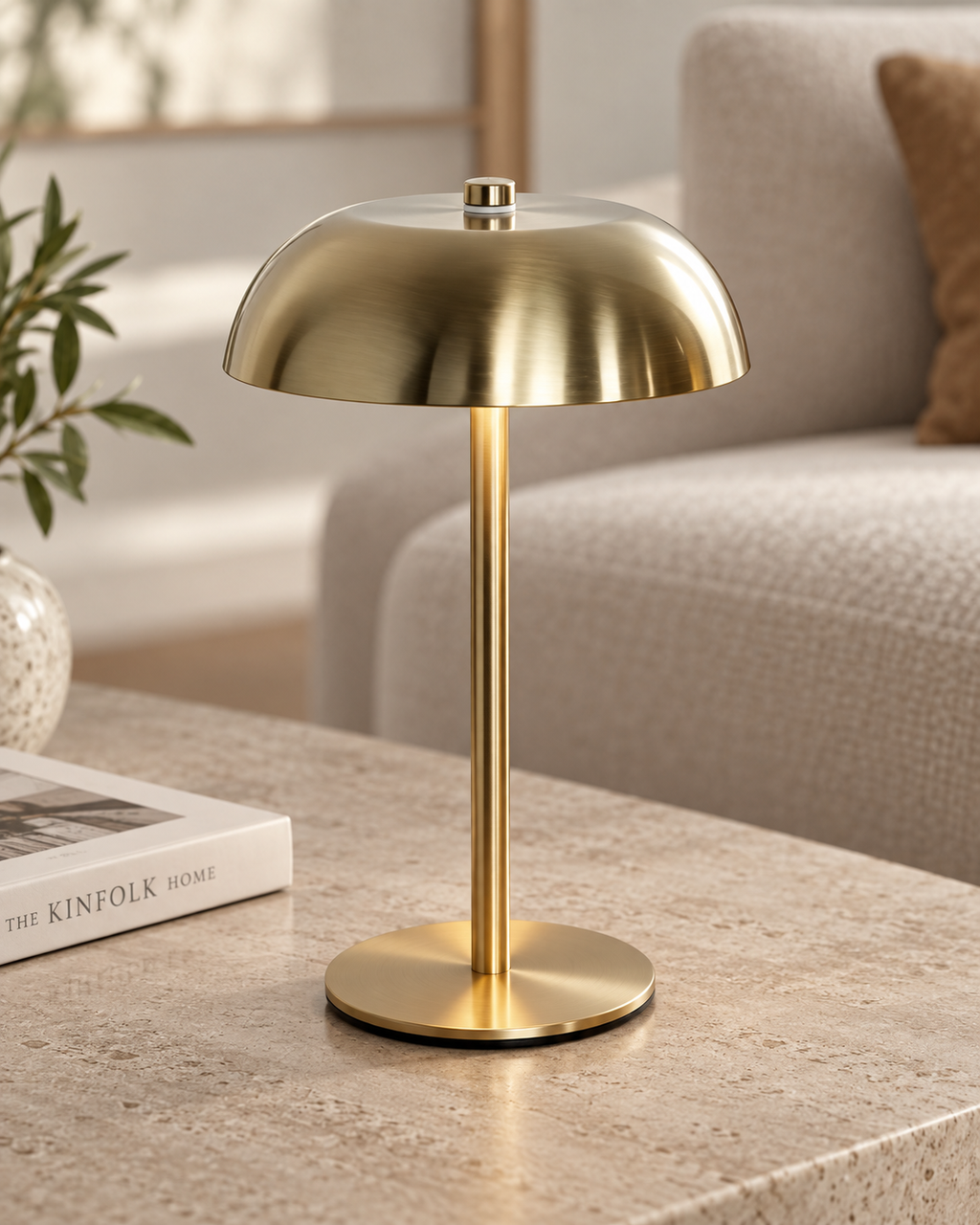 Lampe de chevet dorée en métal