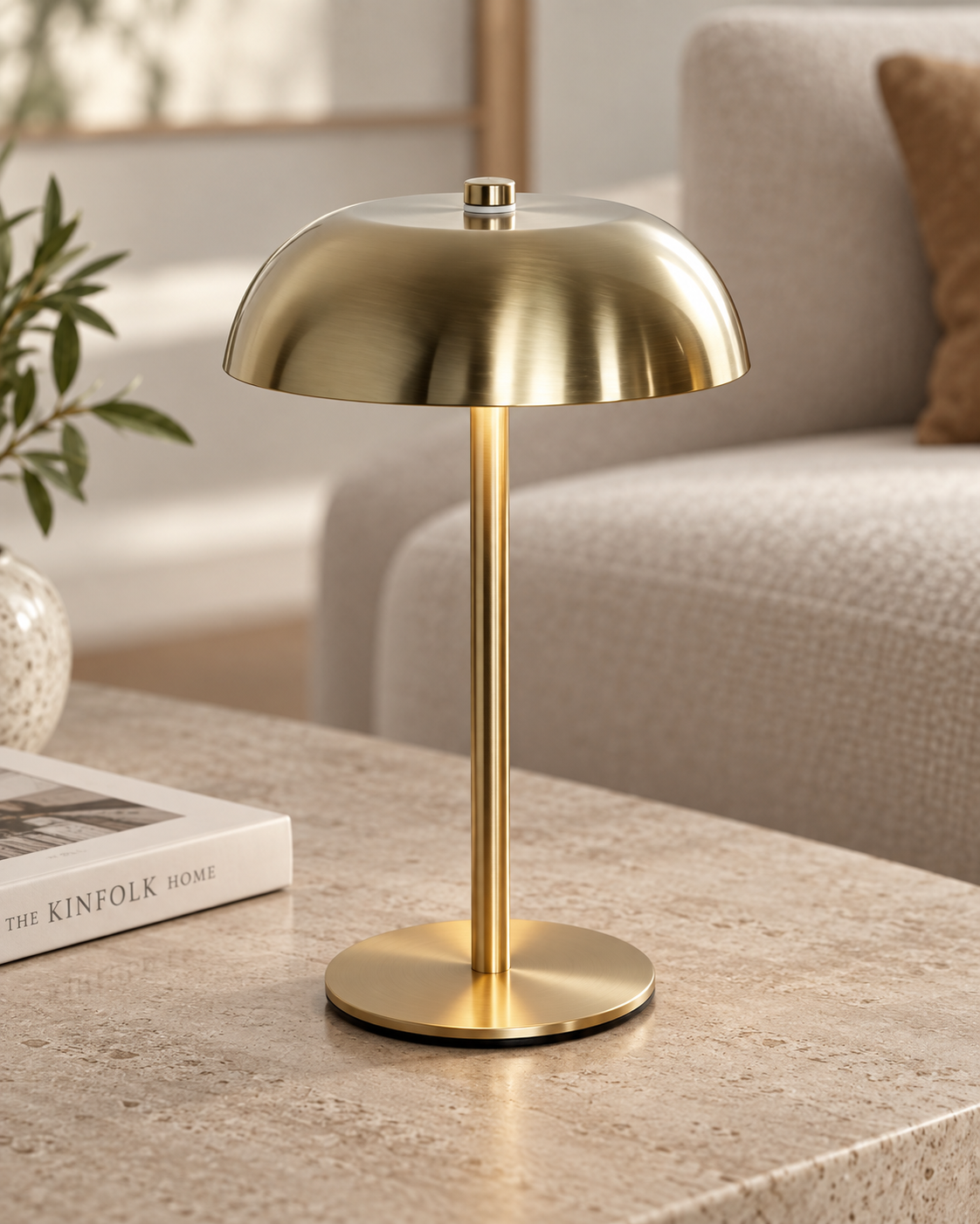Lampe de chevet dorée en métal