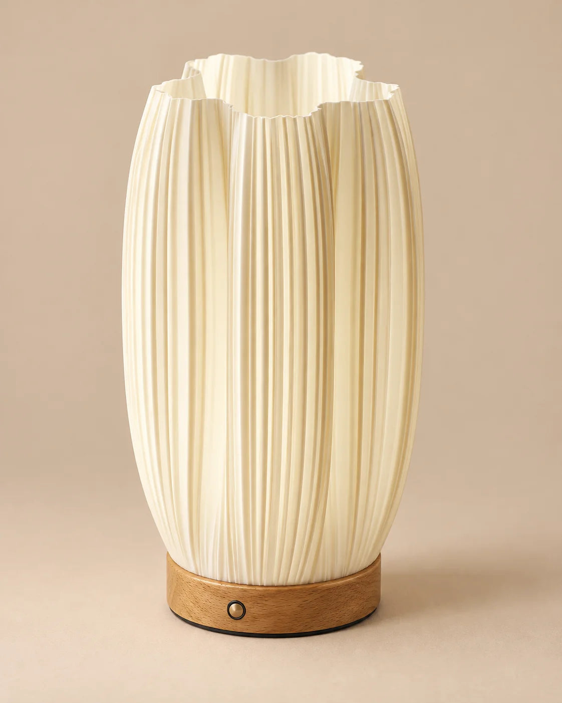 Lampe de chevet vase sur socle en bois blanche