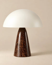 Lampe de chevet champignon sur pied marron