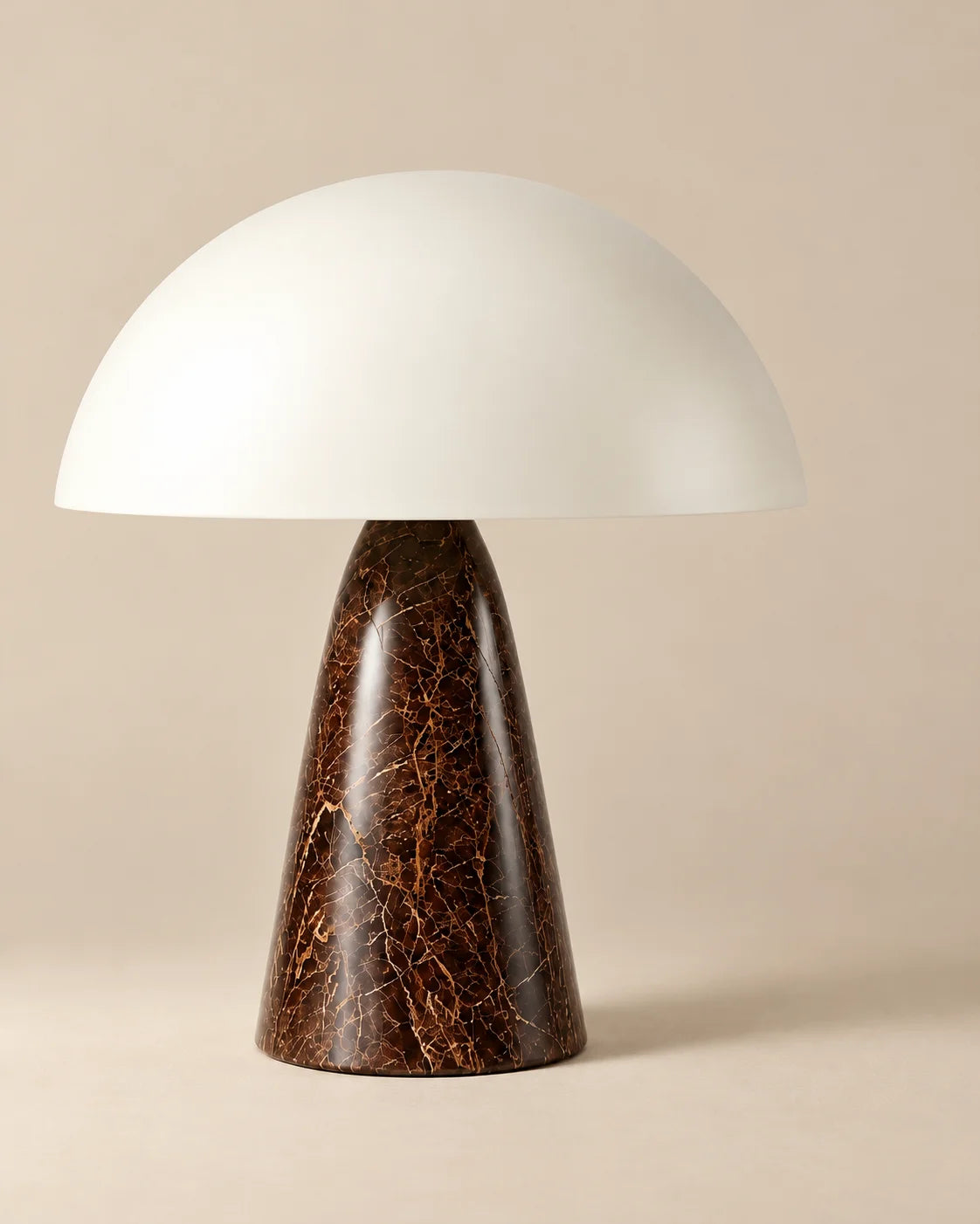 Lampe de chevet champignon sur pied marron