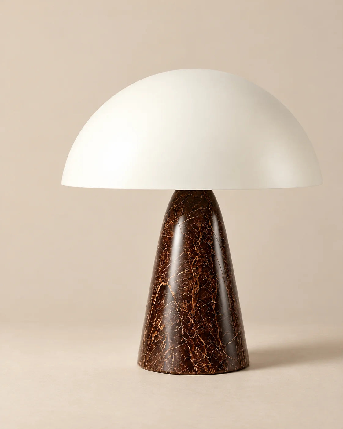 Lampe de chevet champignon sur pied marron