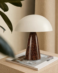 Lampe de chevet champignon sur pied marron