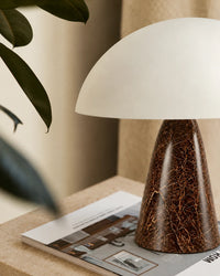 Lampe de chevet champignon sur pied marron