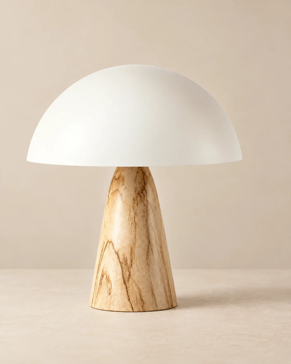 Lampe de chevet champignon sur pied beige