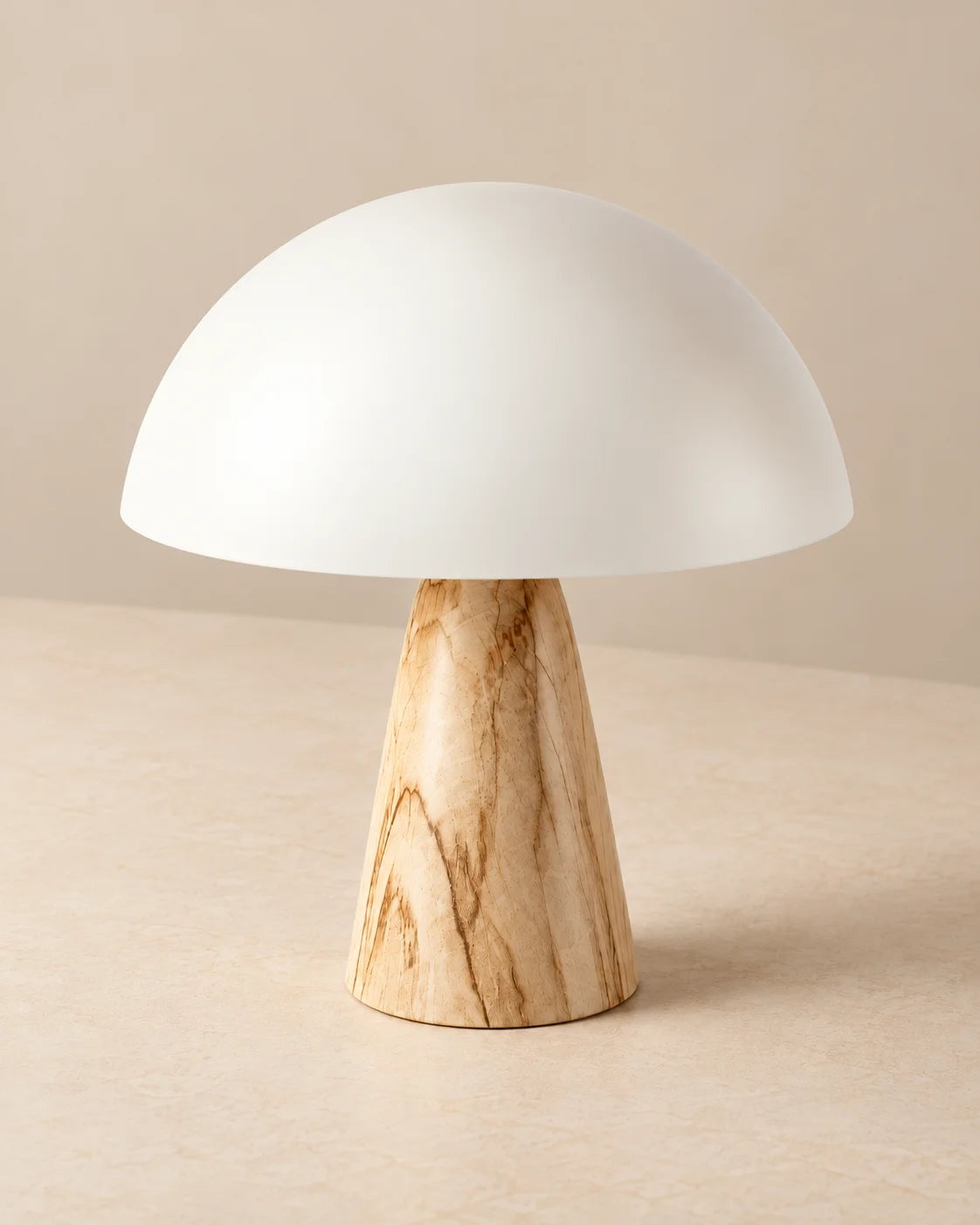 Lampe de chevet champignon sur pied beige