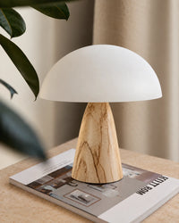 Lampe de chevet champignon sur pied beige