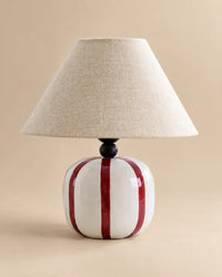 Lampe de chevet ronde rouge et blanche