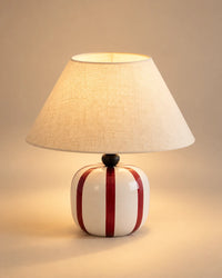 Lampe de chevet ronde rouge et blanche