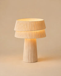 Lampe de chevet plissée ivoire
