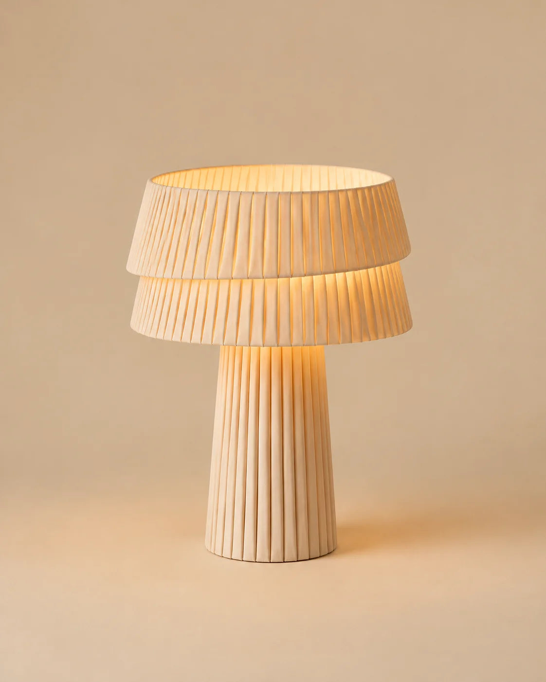 Lampe de chevet plissée ivoire