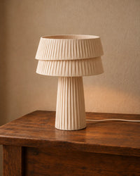 Lampe de chevet plissée ivoire