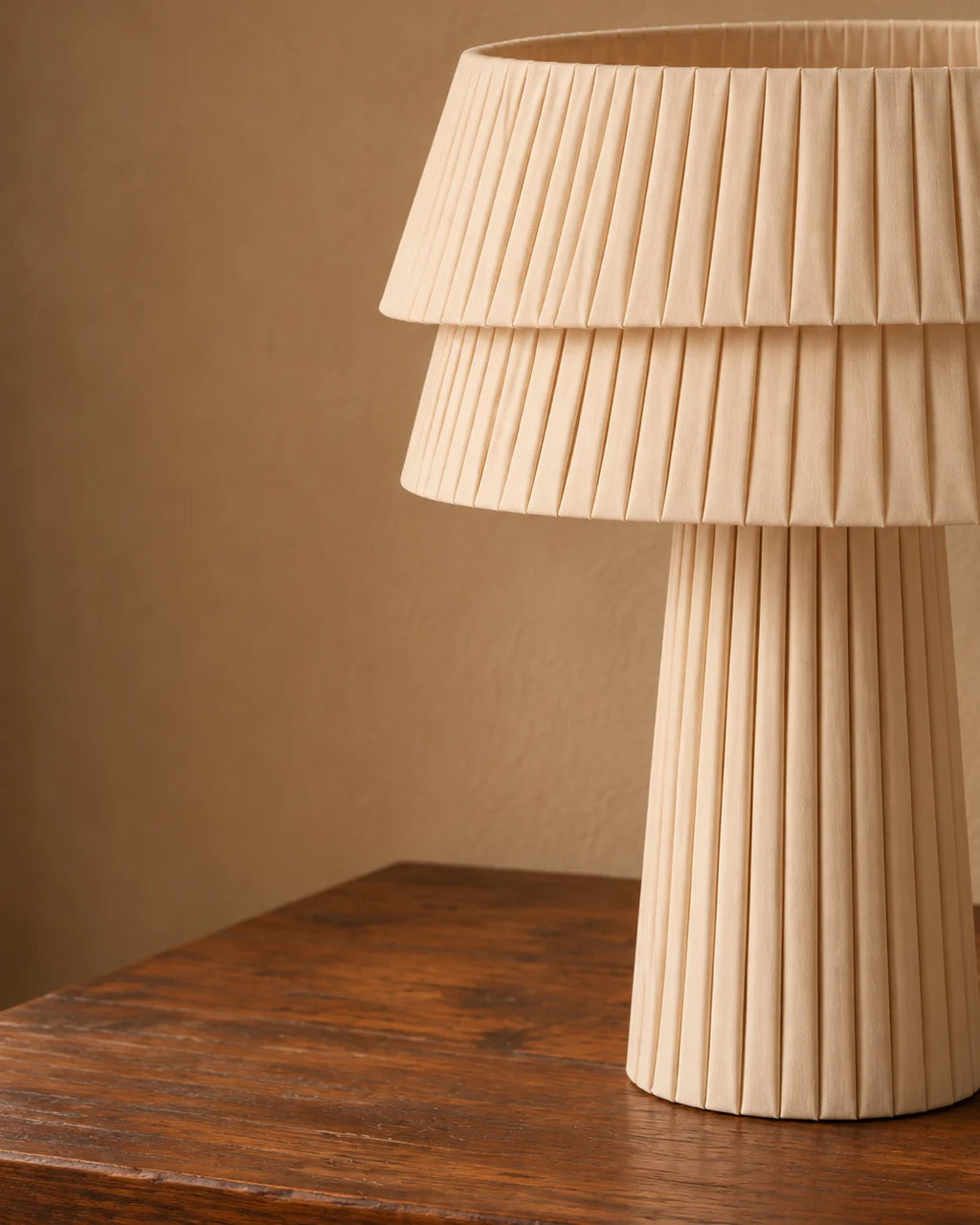 Lampe de chevet plissée ivoire
