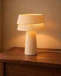 Lampe de chevet plissée ivoire
