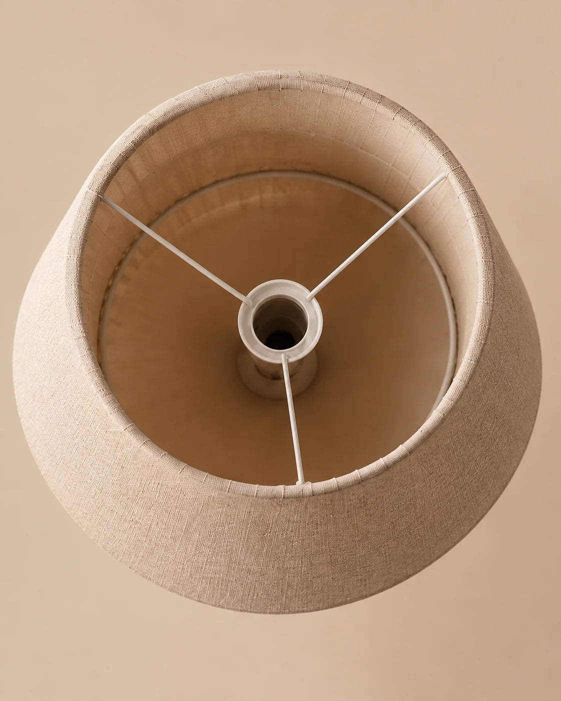 Lampe de chevet en céramique marron et beige