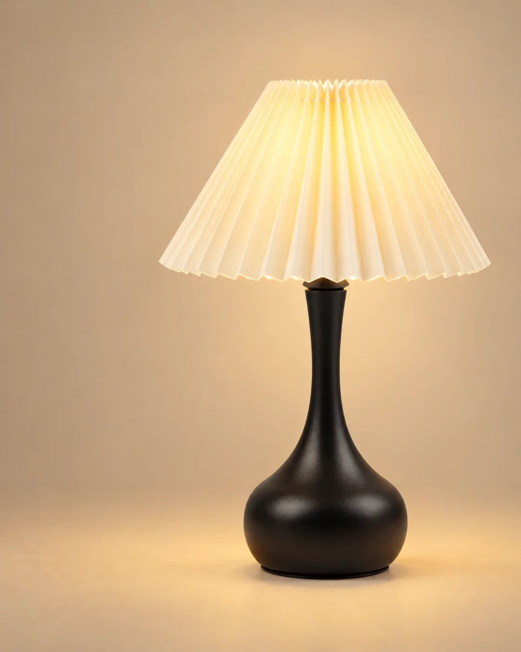 Lampe de chevet Plissée Noire