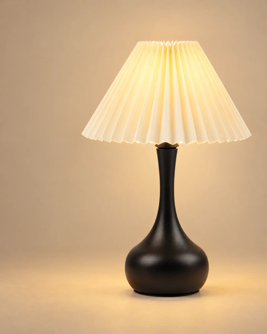 Lampe de chevet Plissée Noire
