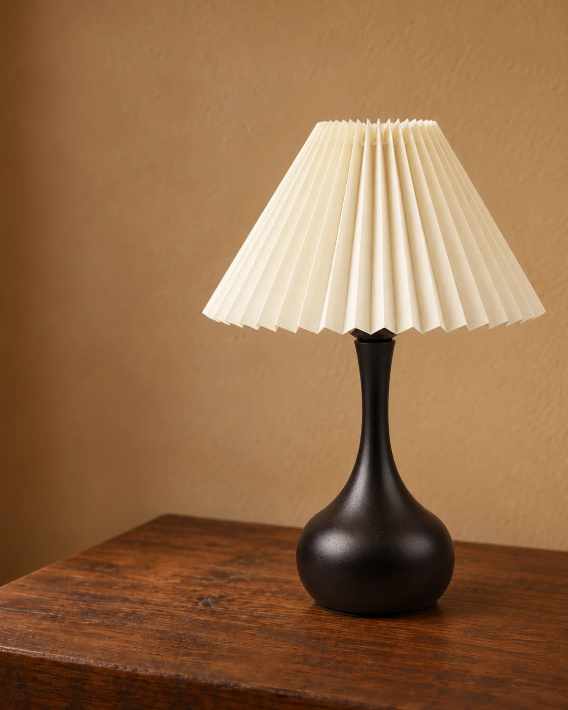 Lampe de chevet Plissée Noire