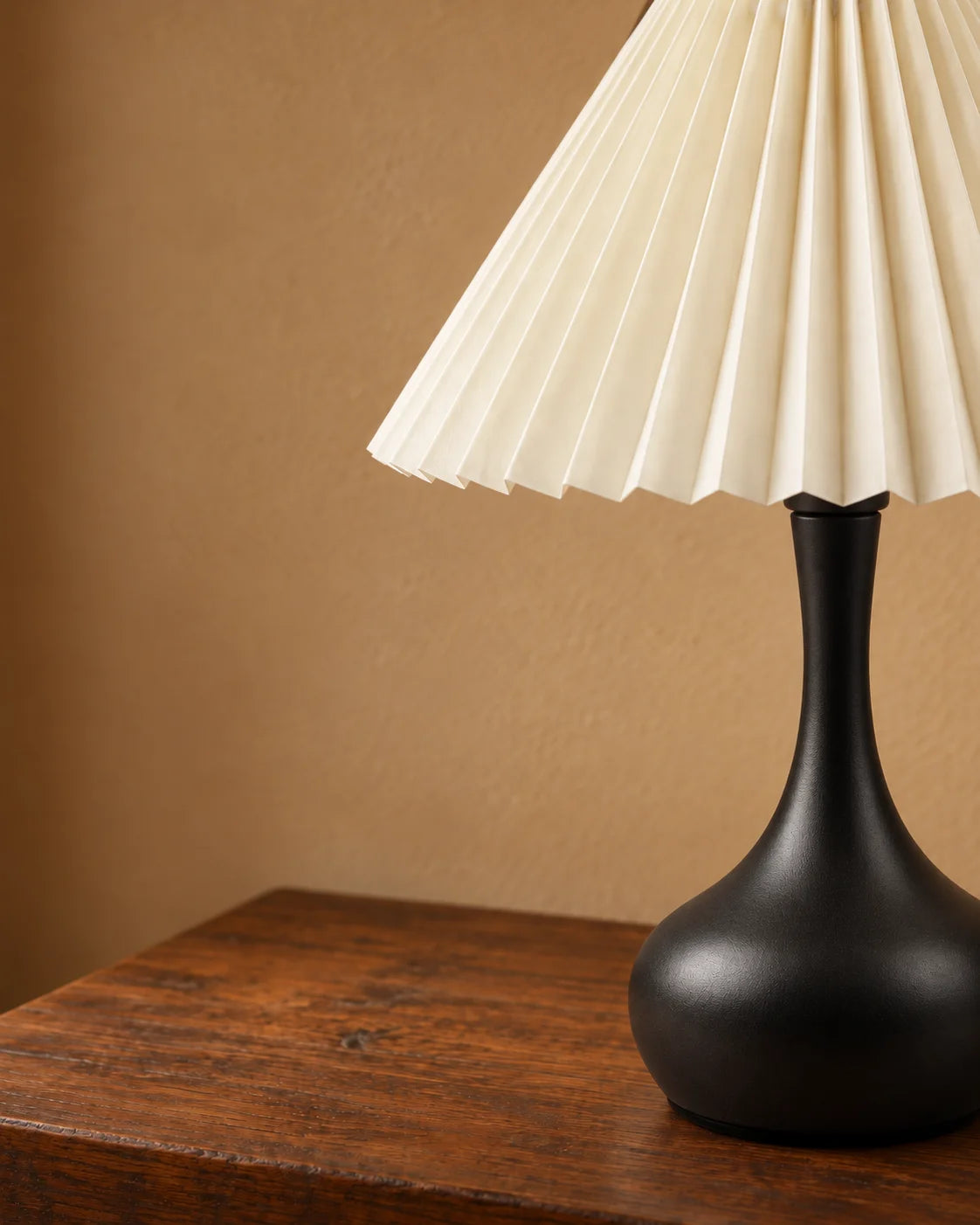 Lampe de chevet Plissée Noire