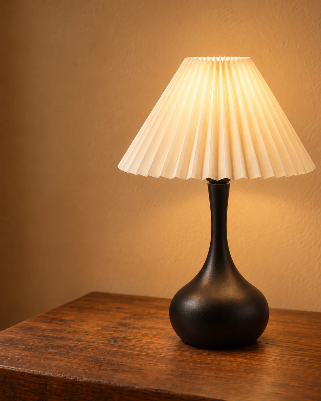 Lampe de chevet Plissée Noire
