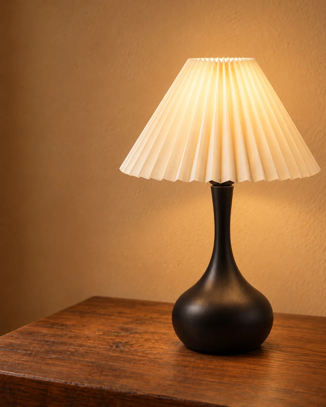 Lampe de chevet Plissée Noire