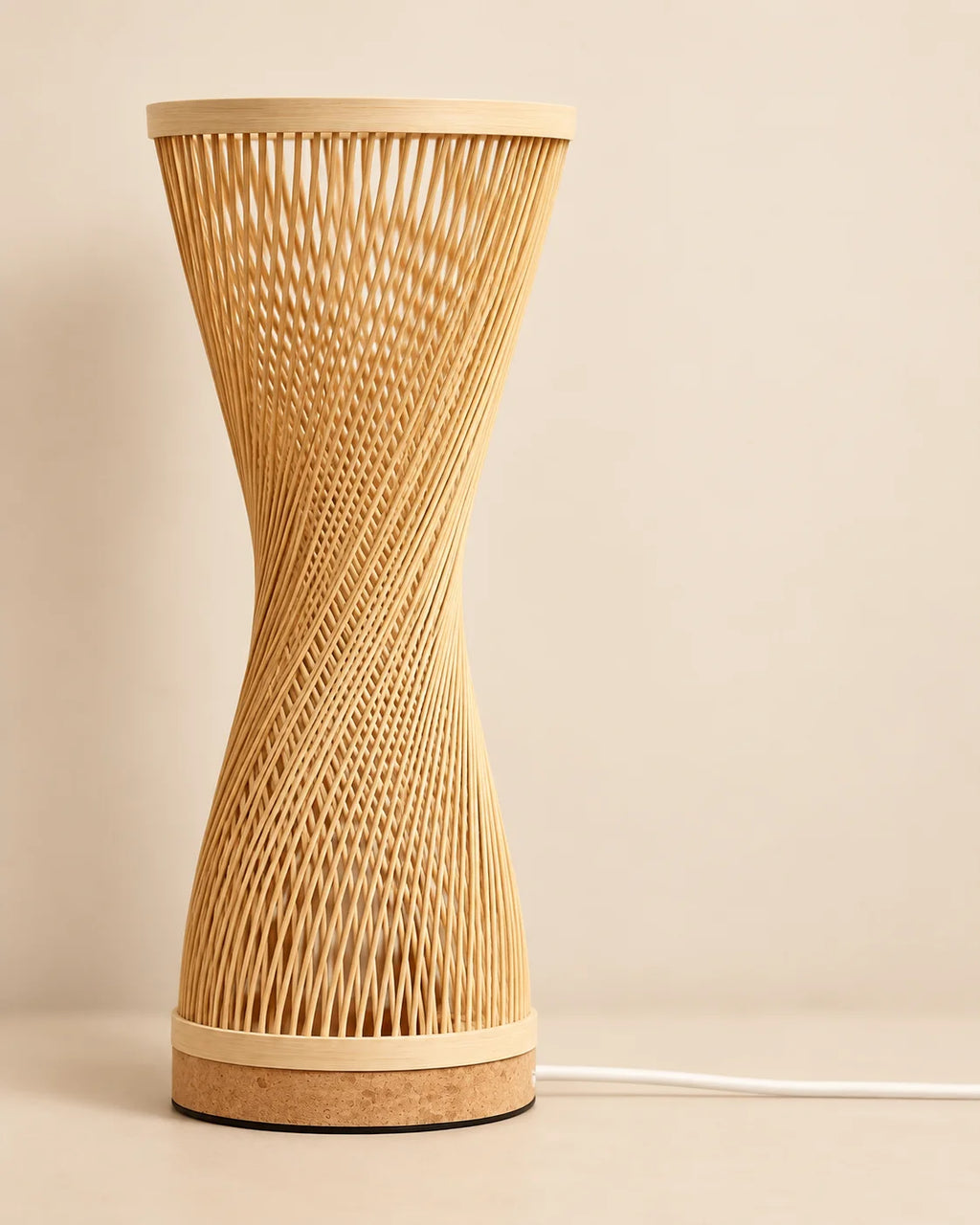 Lampe de chevet en bambou cylindrique