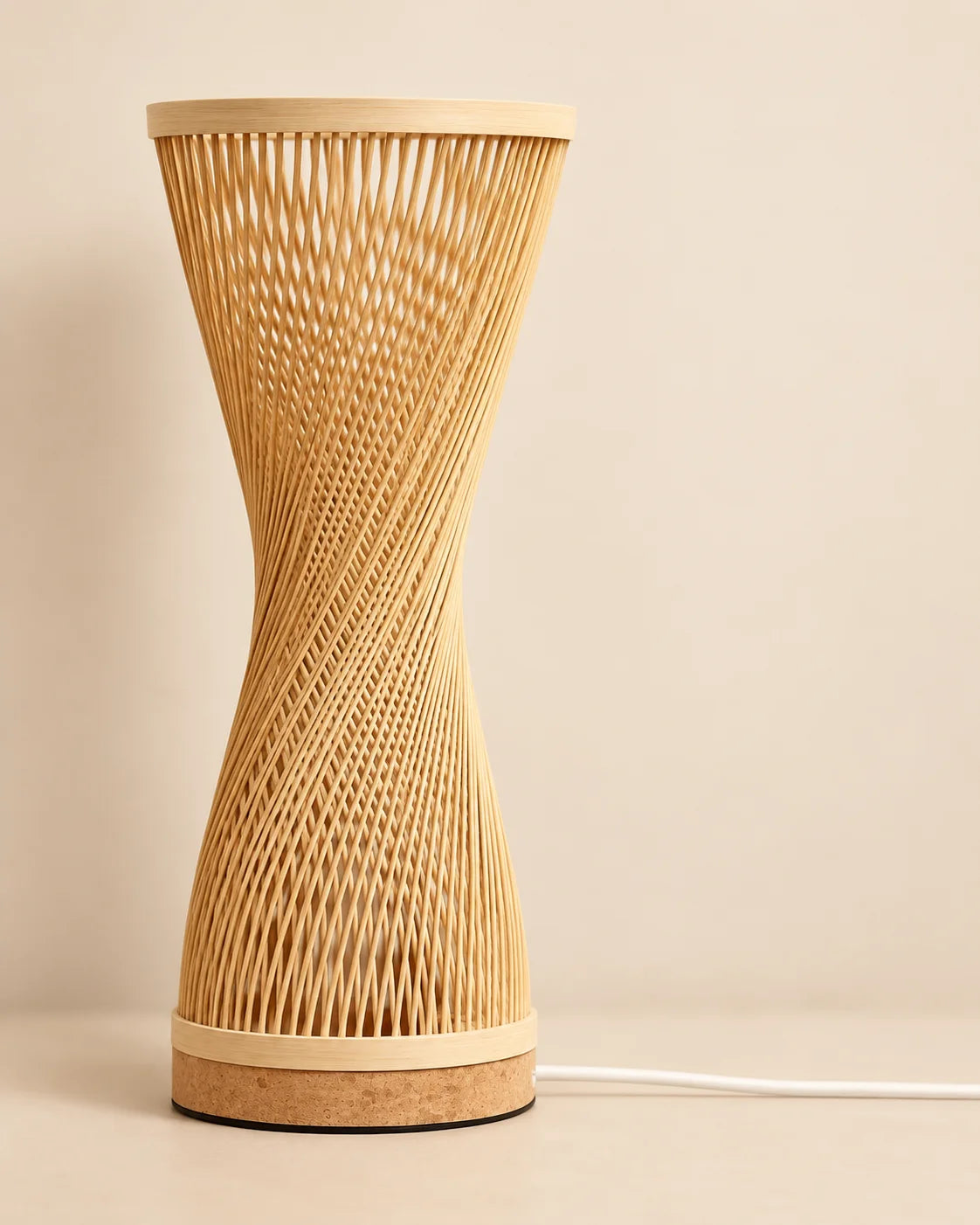 Lampe de chevet en bambou cylindrique