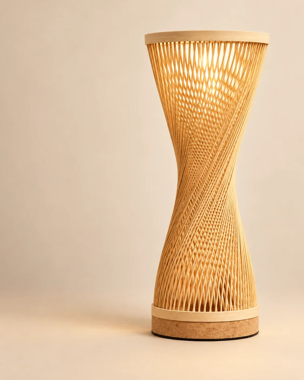 Lampe de chevet en bambou cylindrique