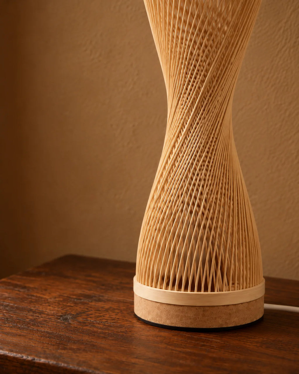 Lampe de chevet en bambou cylindrique