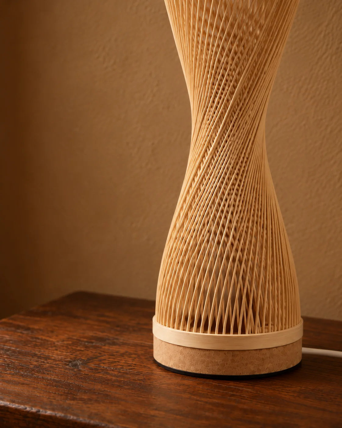 Lampe de chevet en bambou cylindrique