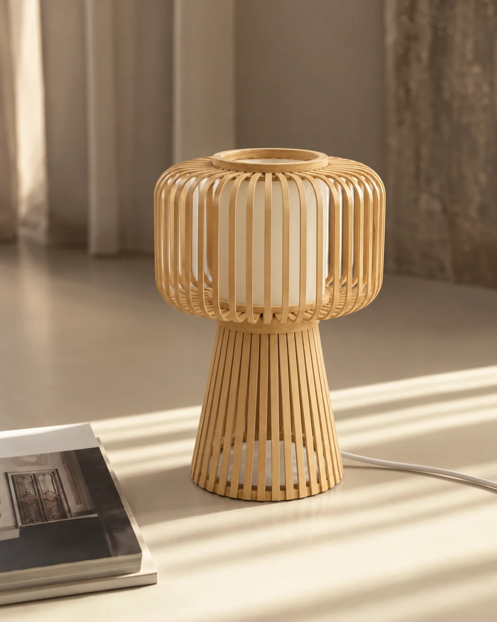 Lampe de chevet en bambou style bohème