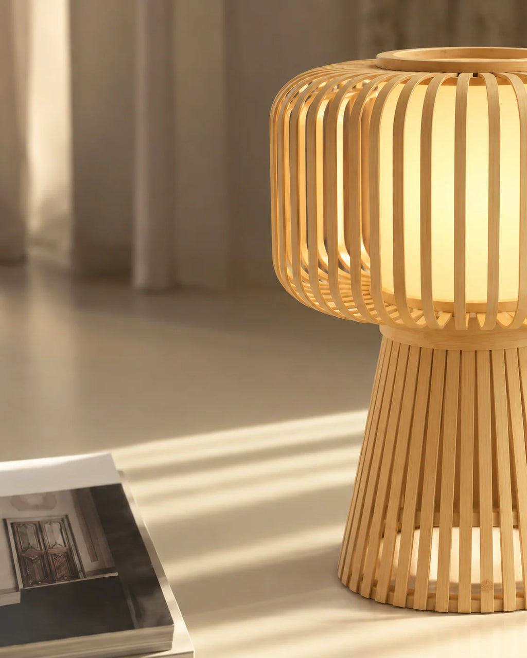 Lampe de chevet en bambou style bohème