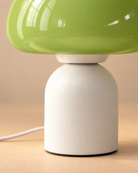 Lampe de chevet champignon tactile en verre vert pastel