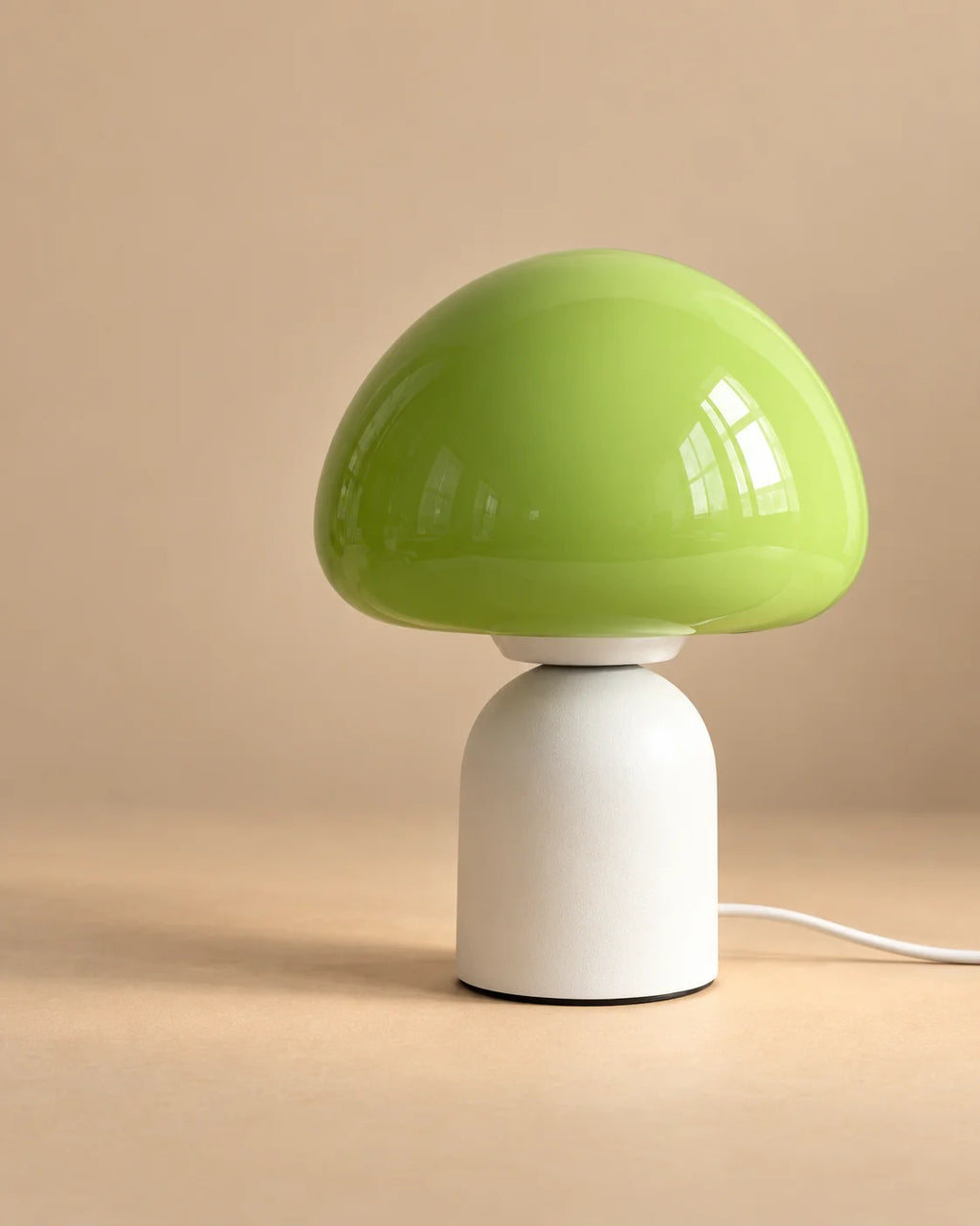 Lampe de chevet champignon tactile en verre vert pastel