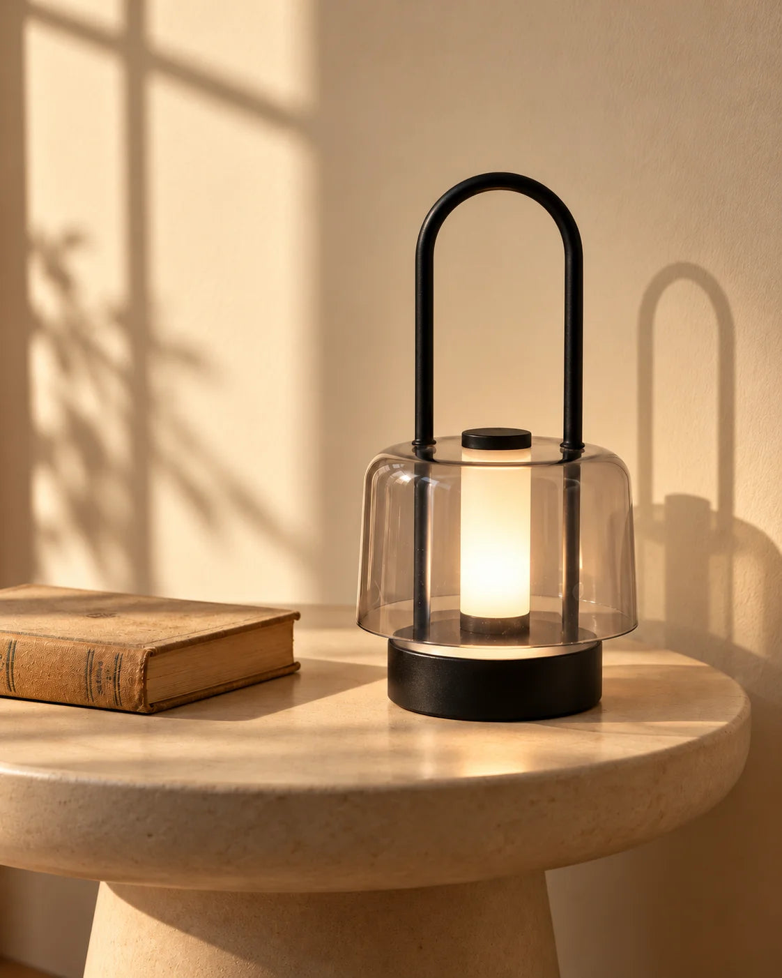 Lampe de chevet lanterne rechargeable noire