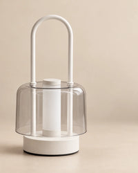 Lampe de chevet lanterne rechargeable blanche