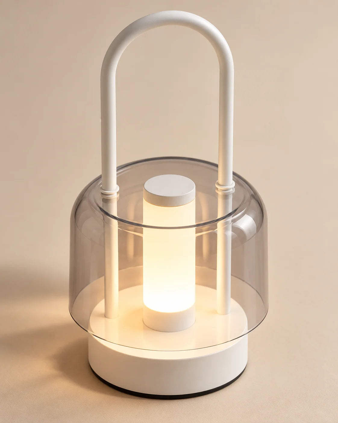 Lampe de chevet lanterne rechargeable blanche