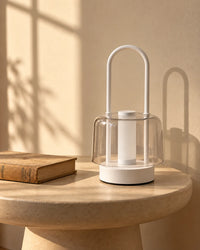 Lampe de chevet lanterne rechargeable blanche