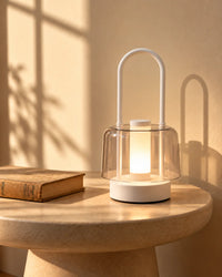 Lampe de chevet lanterne rechargeable blanche
