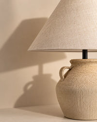 Lampe de chevet wabi sabi en céramique crème