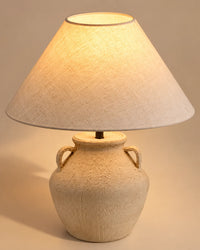 Lampe de chevet wabi sabi en céramique crème